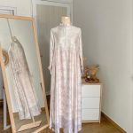 Gamis Satin Motif Alesha Soft Pink