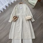 Set Outer Muslimah Floral Cream
