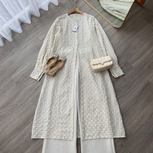 Set Outer Muslimah Floral Cream